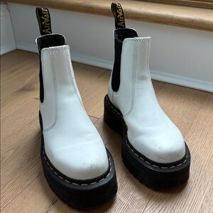 Dr. Martens White and Black Platform Boots